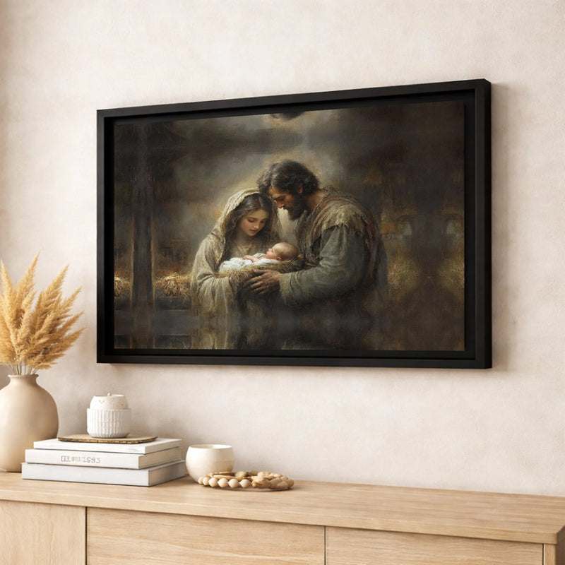 Holy Family Nativity Wall Art, Nativity Scene Canvas Print, Christian Nativity Canvas Art, Religious Wall Decor, Holiday Christmas Present