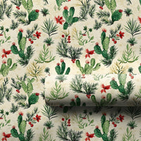 Watercolor Succulent Gift Wrap, Christmas Cactus Wrapping Paper, Botanical Desert Holiday Wrapping Paper, Southwestern Gift Wrapping Paper
