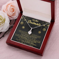 14k White Gold Ribbon Pendant, Soulmate Christmas Necklace for Wife or Girlfriend, Alluring Beauty Romantic Necklace, Holiday Jewelry