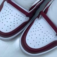 Basketball Shoes, White Burgundy Colorway, Retro, High Top, Lace Up Design, Casual Gift for Shoe Lovers