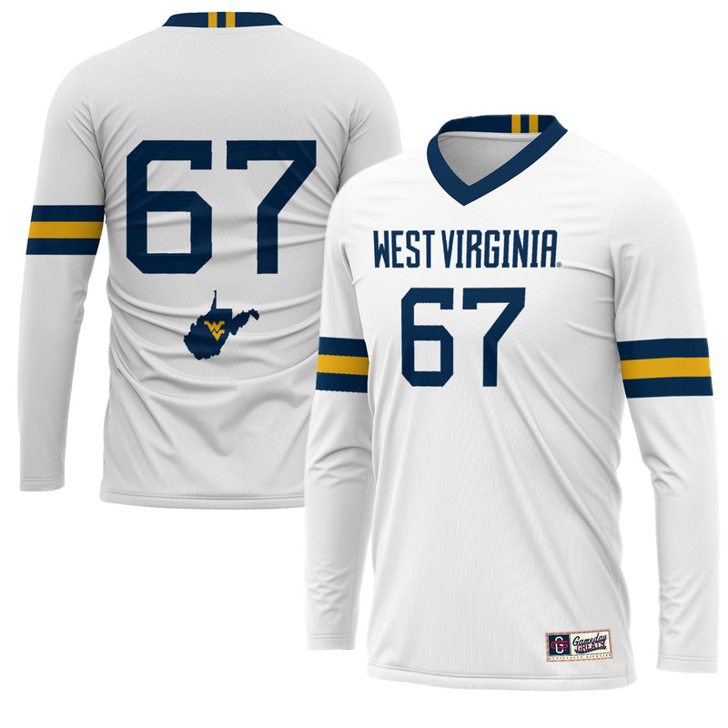 #1 West Virginia Mountaineers Lightweight Volleyball Jersey - White