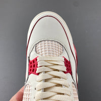 Low Top Sneakers, Off White Red Colorway, Leather Footwear, Lace Up Design, Casual Gift for Sneaker Fans