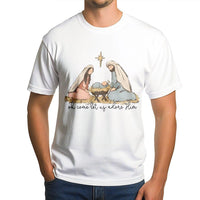 Oh Come Let Us Adore Him Shirt, Nativity Scene T-Shirt, Christian Christmas Graphic Tee, Religious Holiday Faith T-Shirt, Nativity Present