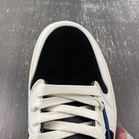 Low Top Sneakers, Blue White Black Colorway, Reverse Hook Design, Lace Up Design, Casual Gift for Sneaker Fans
