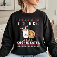 Matching Christmas Couple Sweatshirt, I'm Her Cookie Eater Sweatshirt, Humorous Holiday Cookie Crewneck, Cookie Eater Sweater, Xmas Couple Present