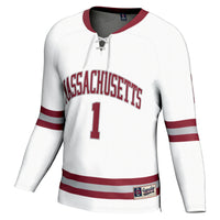 #1 UMass Minutemen Hockey Fashion Jersey - White