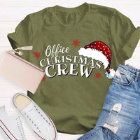 Humorous Coworker Holiday Graphic Tee, Office Christmas Crew Santa Hats Shirt, Matching Office Party T-Shirt, Work Team Christmas Present