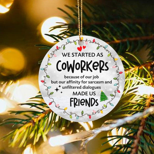 Sarcastic Office Quote Ornament, Humorous Coworker Christmas Ornament, Work Bestie Ceramic Ornament, Colleague Secret Santa H