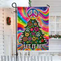 Rainbow Tie-Dye Xmas Tree Flag, Hippie Peace Sign Christmas Garden Flag, Boho Holiday Garden Flag, Double-Sided Yard Decor Present