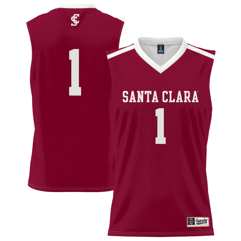 #1 Santa Clara Broncos Lightweight Collegiate Basketball Fashion Jersey - Maroon