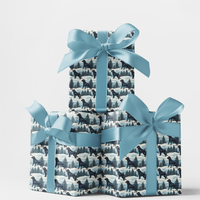 Winter Pine Forest Dog Gift Wrap, Black Labrador Wrapping Paper, Black Lab Christmas Wrapping Paper, Dog Lover Holiday Gift Wrap Roll, Pet