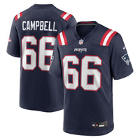 New England Patriots Will Campbell Navy Team Game Jersey