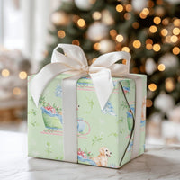 Watercolor Puppy Christmas Gift Wrap, Golden Retriever Sleigh Wrapping Paper, Holiday Dog Sleigh Wrapping Paper, Adorable Pet Present Packaging