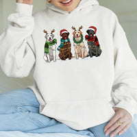 Adorable Dog Antlers Holiday Hoodie, Christmas Labrador Reindeer Hoodie, Yellow Lab Winter Dog Mom Sweatshirt, Festive Pet Lover Pullover