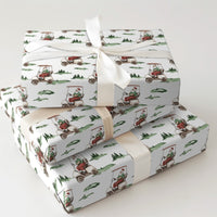 Watercolor Golf Cart Christmas Gift Wrap, Golfing Santa Wrapping Paper, Golfer Dad Holiday Wrapping Paper, Sports Fan Wrapping Paper Roll