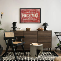 Rustic Red Holiday Canvas Print, Merry Christmas Canvas Wall Art, Festive Christmas Quote Wall Decor, Farmhouse Xmas Canvas, Seasonal Present