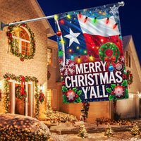 Merry Christmas Y'all Yard Flag, Texas Christmas Garden Flag, Double-Sided Lone Star Holiday Flag