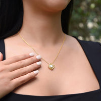 18k Gold Finish Knot Pendant Necklace, Love Knot Necklace for Wife, Cubic Zirconia Message Card Jewelry, Christmas Present for Her
