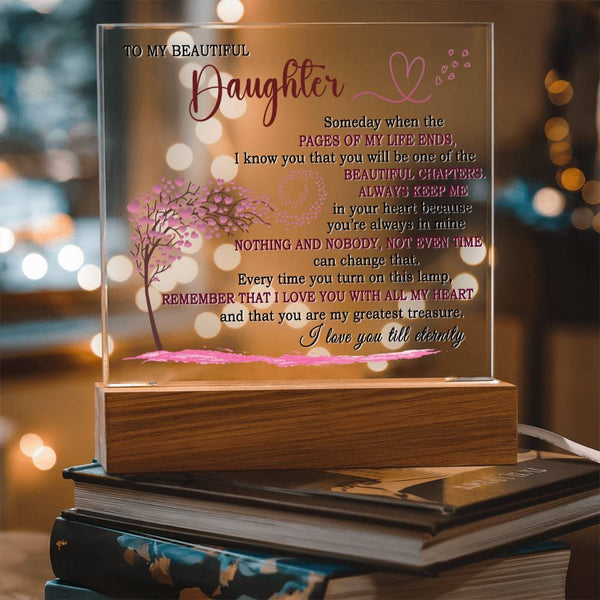 Sentimental Daughter Night Light, To My Daughter Acrylic Plaque, Daughter LED Acrylic Sign, Meaningful Birthday and Christmas
