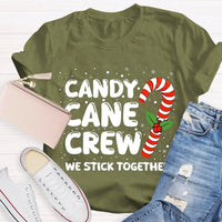Matching Holiday Crew Shirt, We Stick Together Christmas Candy Cane T-Shirt, Adorable Candy Cane Graphic Tee, Winter Christmas Group Tee