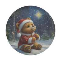 Winter Forest Scene Tire Cover, Christmas Santa Bear Spare Tire Cover, Festive Xmas Spare Tire Cover, Holiday Jeep Bronco SUV Decor