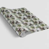Alpine Winter Scene Gift Wrap, Bernese Mountain Dog Wrapping Paper, Holiday Dog Wrapping Paper, Rustic Christmas Pet Gift Wrap Roll