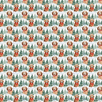 Red Scarf Dog Holiday Gift Wrap, Goldendoodle Christmas Wrapping Paper, Watercolor Puppy Present Paper, Adorable Doodle Dog Winter Gift Wrap