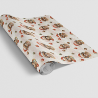 Adorable Santa Dog Holiday Gift Wrap, Shih Tzu Christmas Wrapping Paper, Festive Puppy Gift Wrapping Paper, Dog Lover Xmas Present Paper Roll