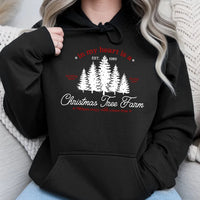 In My Heart Est 1989 Graphic Sweatshirt, Christmas Tree Farm Hoodie, Retro Holiday Tree Hoodie, Comfy Winter Hooded Sweatshirt