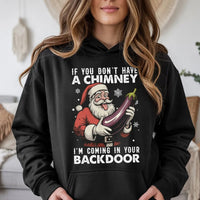 Humorous Santa Christmas Hoodie, If You Don't Have a Chimney Hoodie, Sarcastic Santa Graphic Hoodie, Rude Xmas Humor Hooded Sweatshirt