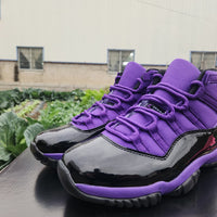 High Top Sneakers, Black Purple Colorway, Lace Up Design, Casual Gift for Sneaker Fans