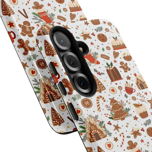 Christmas Cookie Candy Cane Tough Cover, Gingerbread Phone Case for Samsung Galaxy, Holiday Winter Phone Cover, Festive Prese