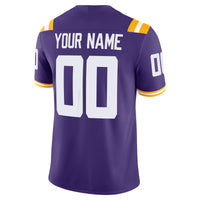 LSU Tigers Custom Football Game Jersey - Purple