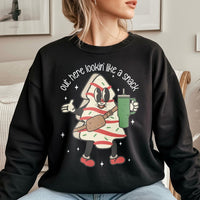 Retro Snack Holiday Sweatshirt, Christmas Tree Cake Sweatshirt, Adorable Christmas Tree Cake Crewneck, Humorous Xmas Snack Sweater, Holiday Present