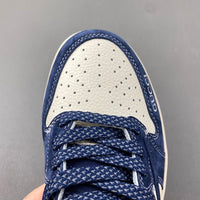 Low Top Sneakers, Off White Blue Colorway, Reverse Hook Design, Lace Up Design, Casual Gift for Sneaker Fans