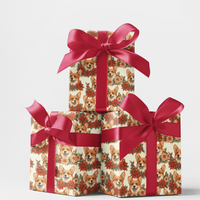 Festive Dog Gift Wrap, Pembroke Welsh Corgi Christmas Wrapping Paper, Adorable Puppy Holiday Wrapping Paper, Dog Lover Gift Wrap Paper Roll