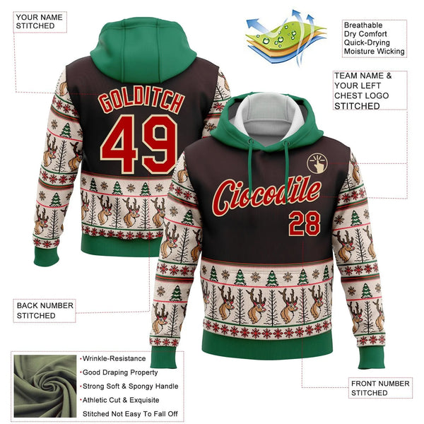 Personalized Team Name and Number Holiday Sweatshirt, Custom Sports Christmas Pullover Hoodie, Custom Game Day Hoodie, Xmas F