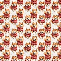 Festive Dog Sweater Gift Wrap, Shiba Inu Christmas Wrapping Paper, Holiday Dog Lover Gift Wrapping Paper, Winter Puppy Present Wrap Roll
