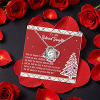 CZ Crystal Love Knot Pendant, Daughter Love Knot Necklace, Gold Finish Knot Necklace, Christmas Jewelry Present for Daughter from Mom