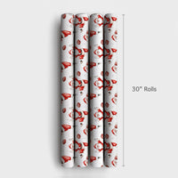 Christmas Sports Wrapping Paper, Football Santa Wrapping Paper, Watercolor Holiday Gift Wrapping Paper, Game Day Xmas Gift Wrap Paper