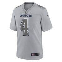 Dallas Cowboys Dak Prescott Gray Atmosphere Fashion Game Jersey