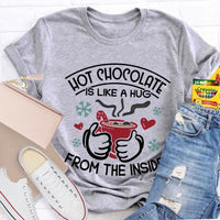 Comfy Winter Holiday Quote T-Shirt, Hot Chocolate Christmas Shirt, Adorable Hot Cocoa Season Tee, Retro Christmas Graphic Shirt, Unisex Xmas Present
