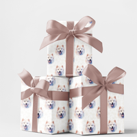 Winter Snowflake Gift Wrap, Samoyed Dog Wrapping Paper, Holiday Puppy Wrapping Paper, Snowfall Dog Gift Wrap, Christmas Dog Lover Gift Wrap