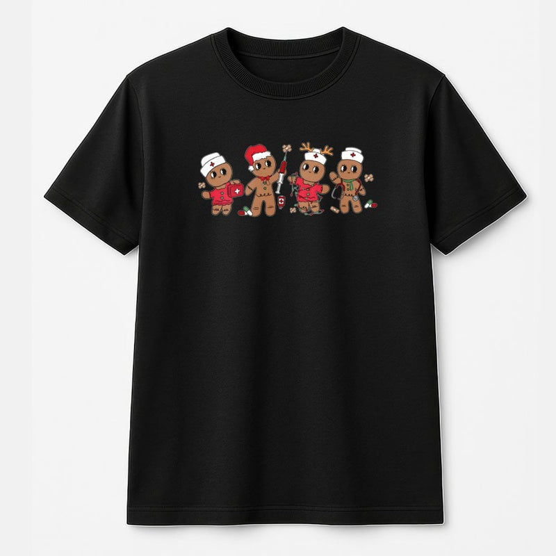 Adorable Holiday Nurse T-Shirt, Christmas Nurse Gingerbread Shirt, Medical Graphic Tee, Healthcare Worker Shirt, Festive Christmas Shirt