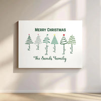 Custom Names Holiday Canvas Wall Art, Personalized Family Christmas Tree Canvas Print, Christmas Tree Canvas Decor, Family Xmas Canvas Present