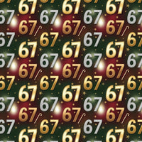 Christmas Milestone 67 Gift Wrap, 67th Birthday Wrapping Paper, Festive Number Wrapping Paper, Holiday Birthday Party Gift Wrap Roll