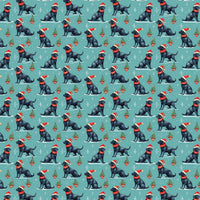 Flat Coated Retriever Santa Gift Wrap, Black Retriever Christmas Wrapping Paper, Festive Dog Wrapping Paper, Holiday Puppy Wrapping Paper