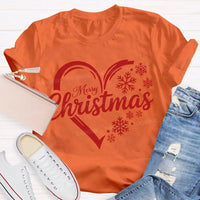 Festive Holiday Snowflake Christmas Shirt, Christmas Snowflakes and Hearts T-Shirt, Adorable Winter Graphic Tee, Holiday Present Christmas T-Shirt