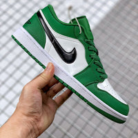Low Top Sneakers, Green White Colorway, Lace Up Design, Casual Gift for Sneaker Fans