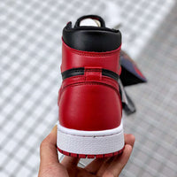 High Top Sneakers, Red Black Colorway, Lace Up Design, Casual Gift for Sneaker Fans